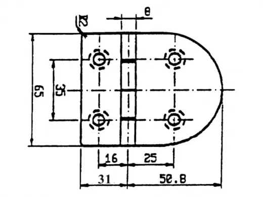 Scharnier 76.2x65mm 90°