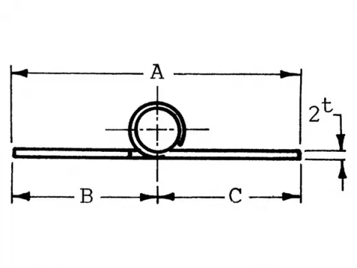 Scharnier Edelstahl 127.5x40x2mm