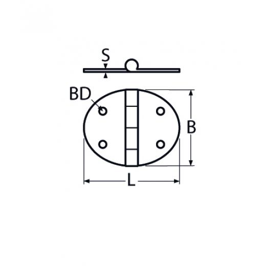 Scharnier, oval