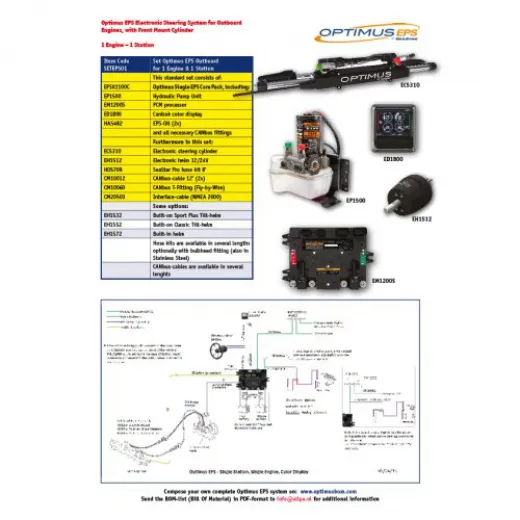 SeaStar Set Optimus EPS Outboard 1 Motor 1 Stuurstand