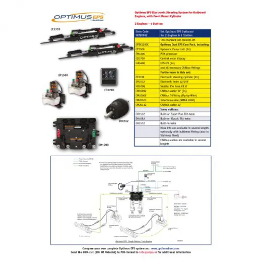 SeaStar Set Optimus EPS Outboard 2 Motoren 1 Stuurstand