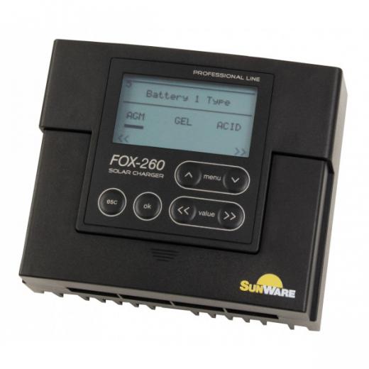 Solarregler FOX-260 20A 1 Batterie mit LCD