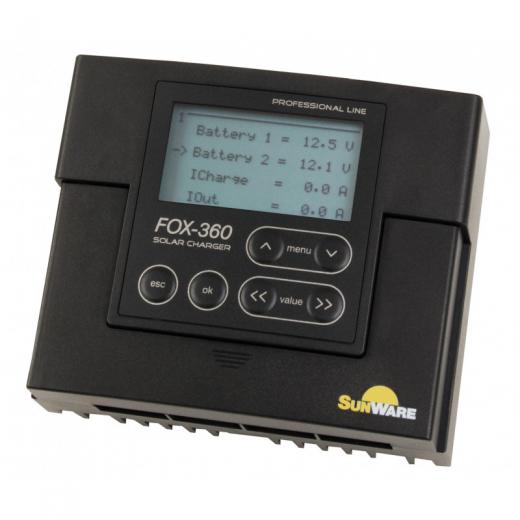 Solarregler FOX-360 20A 2 Batterie mit LCD