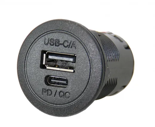 USB-C/A Einbau-Doppelsteckdose mit PD/QC 12/24V 3A/2,2A SB-Pack