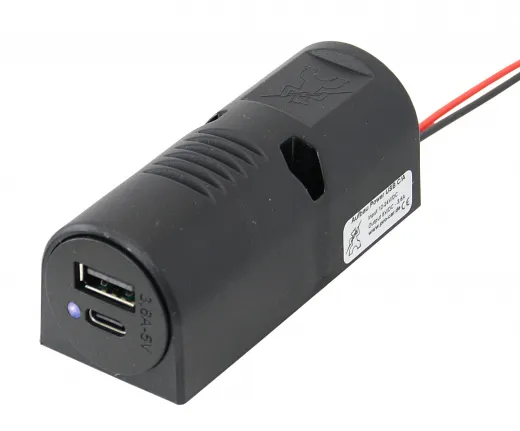 USB Doppel-Aufbausteckdose C/A 12-24V mit LED SB-Pack