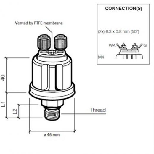 Veratron VDO Öldruck Sensor 10bar/150psi, 1p, M10