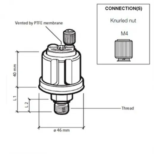 Veratron VDO Öldruck Sensor 10bar/150psi, 1p, M12