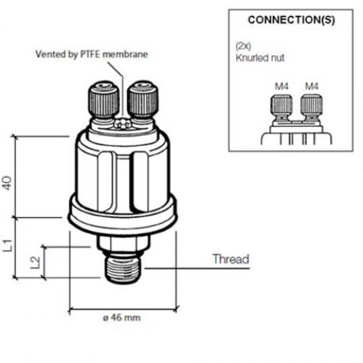 Veratron VDO Öldruck Sensor 10bar/150psi, 2p, 1/8