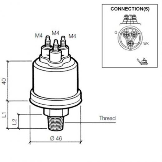 Veratron VDO Öldruck Sensor 10bar/150psi, 3p, 1/8