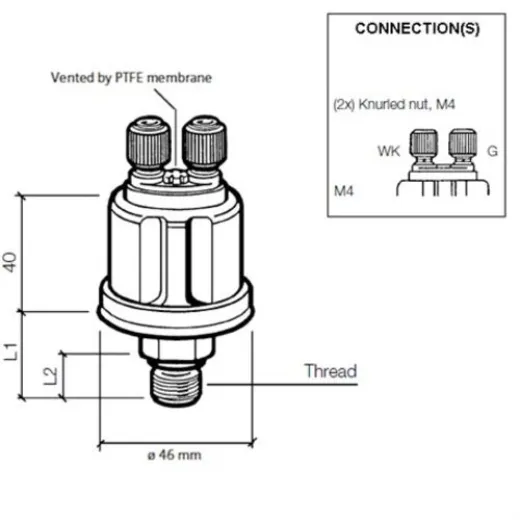 Veratron VDO Öldruck Sensor 10bar150psi 1p M10