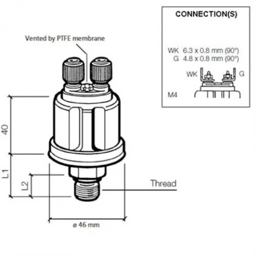 Veratron VDO Öldruck Sensor 10bar150psi 1p M10