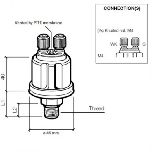 Veratron VDO Öldruck Sensor 10bar150psi 1p M14