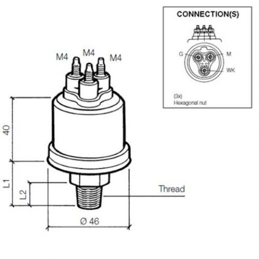 Veratron VDO Öldruck Sensor 10bar150psii 3p M14