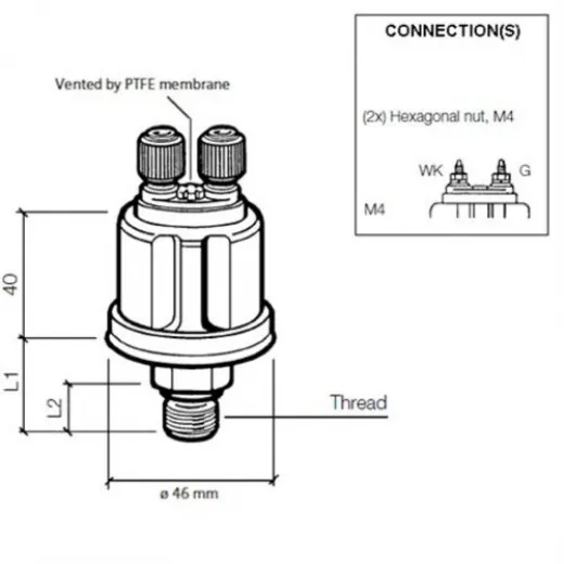 Veratron VDO Öldruck Sensor 25bar/350psi, 1p,, M18