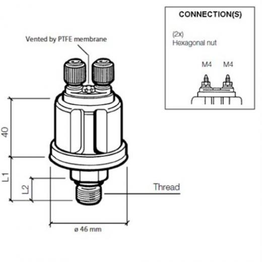 Veratron VDO Öldruck Sensor 25bar/350psi, 2p,1/8