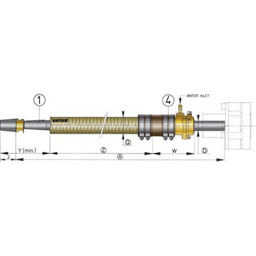 Vetus GFK-Stevenrohr Ø 25 mm, L=1000 mm