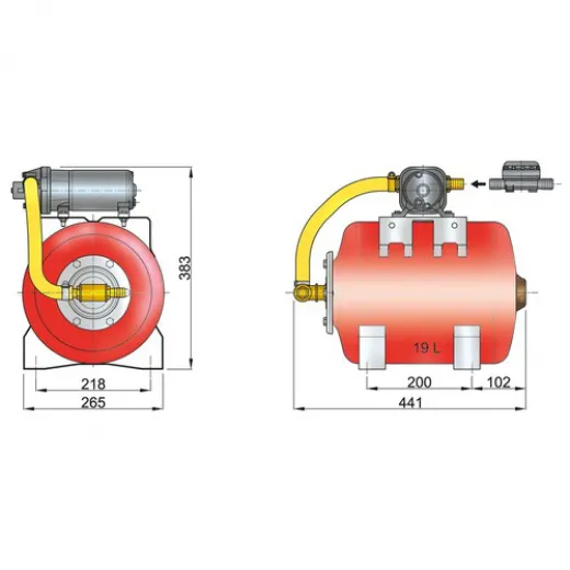 Vetus Wasserdrucksystem 12V19l