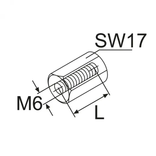 Webasto Distanzmutter, M6x40, Stahl verzinkt