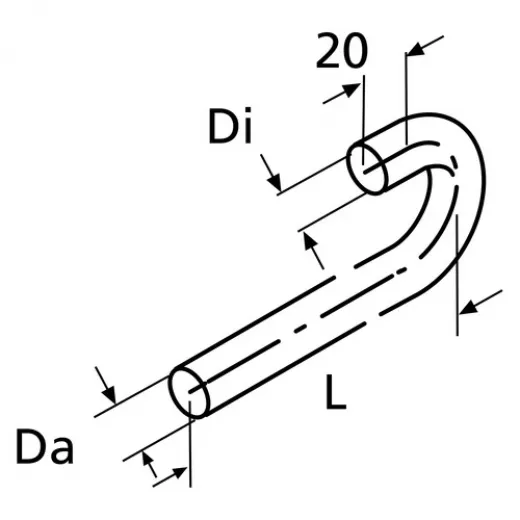 Webasto Schlauch D20 L=70 180 Grad, L= 5M