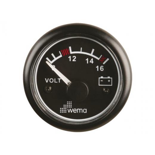 Wema Anzeige Voltmeter 12V schwarz