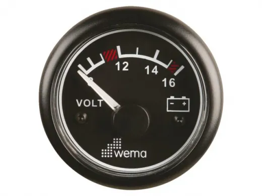 Wema Anzeige Voltmeter 12V schwarz