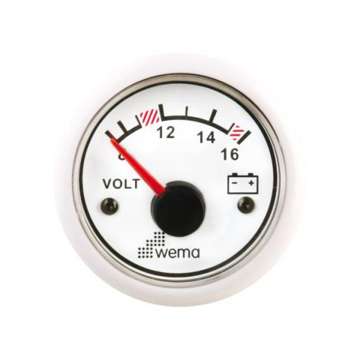 Wema Anzeige Voltmeter 12V weiß