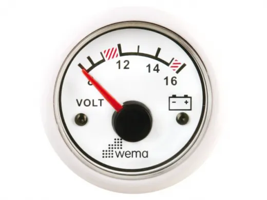 Wema Anzeige Voltmeter 12V weiß