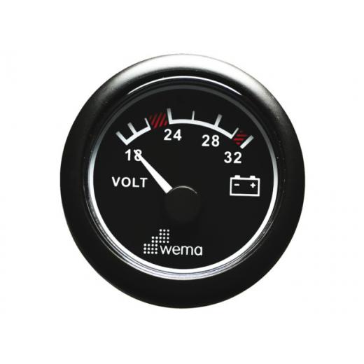 Wema Anzeige Voltmeter 24V schwarz