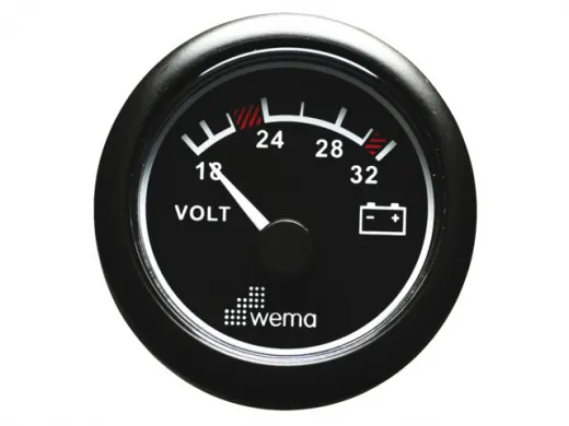 Wema Anzeige Voltmeter 24V schwarz