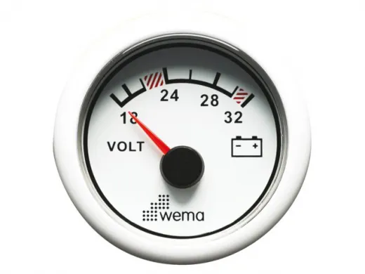 Wema Anzeige Voltmeter 24V weiß