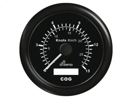 Wema GPS-Speedometer Analog schwarz 15kn/27km