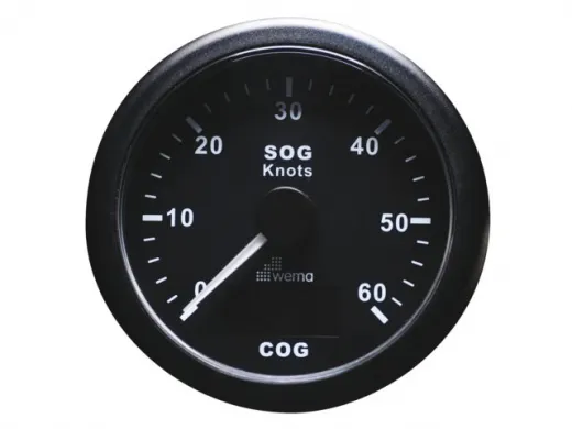 Wema GPS-Speedometer Analog schwarz 60kn/110km