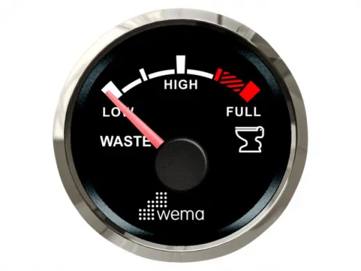 Wema NMEA2000 Silber-Serie Anzeige Schmutzwasser schwarz