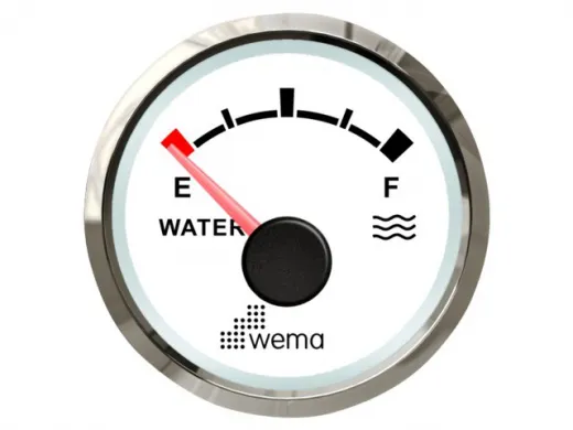 Wema NMEA2000 Silber-Serie Anzeige Wasser weiß