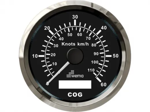 Wema Silber-Serie GPS-Speedometer Analog schwarz 60kn/110km