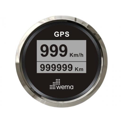 Wema Silber-Serie GPS-Speedometer-Digital 52mm schwarz