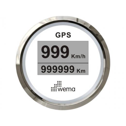 Wema Silber-Serie GPS-Speedometer-Digital 52mm weiß