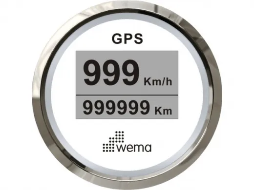 Wema Silber-Serie GPS-Speedometer-Digital 52mm weiß