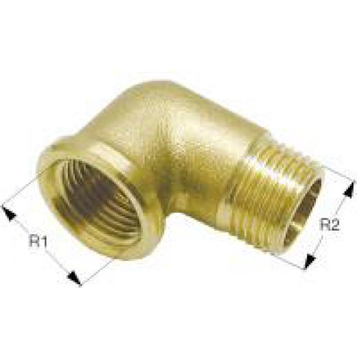 Winkelstück Ms58 45° mit Innen/Außengewinde 1 1/2